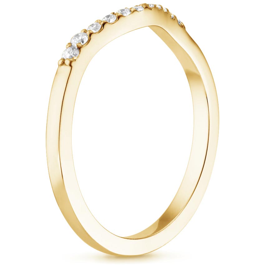18K Yellow Gold Chamise Contoured Diamond Ring, large side view
