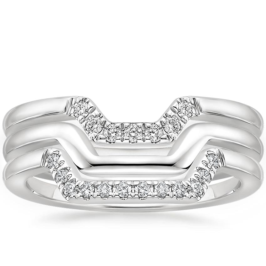 Linear Diamond Nesting Ring Stack in Platinum
