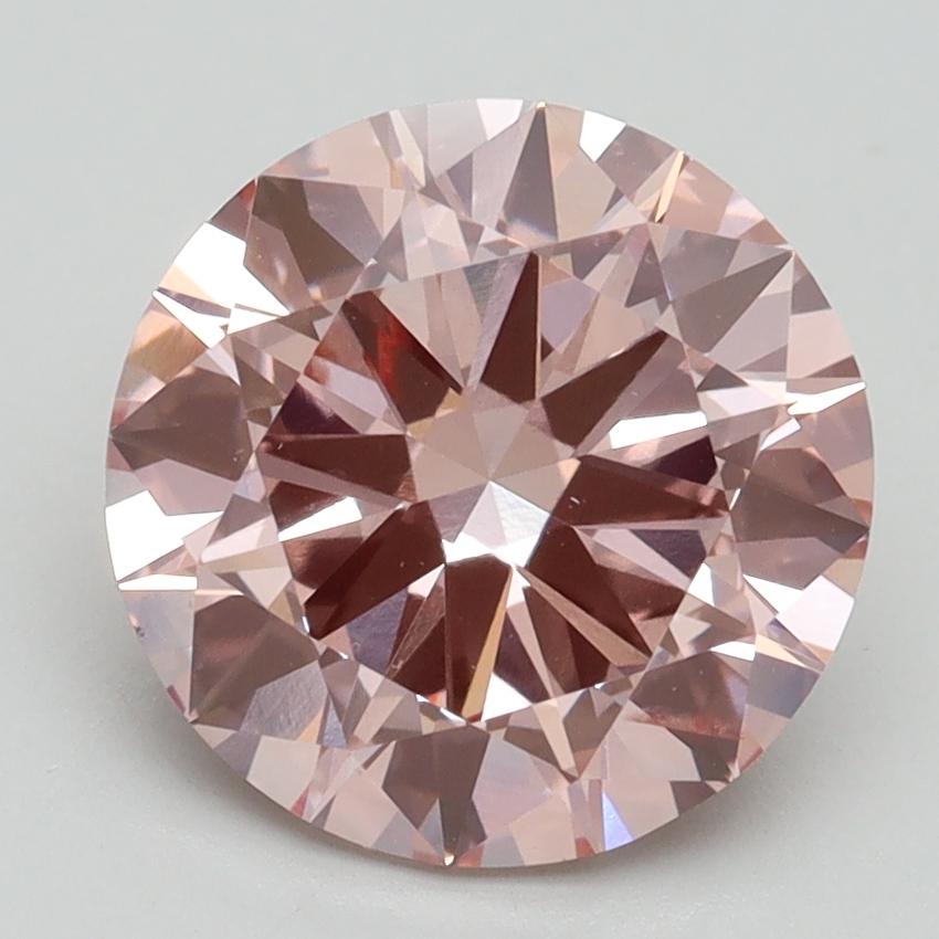 3.03 Ct. Fancy Intense Pink Round Lab Grown Diamond