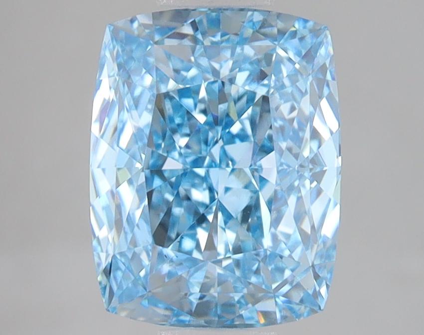 3.01 Ct. Fancy Vivid Blue Cushion Lab Grown Diamond