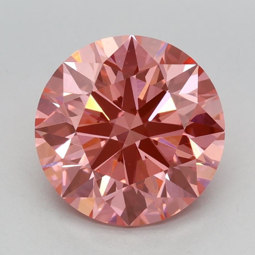 2.65 Ct. Fancy Vivid Pink Round Lab Grown Diamond