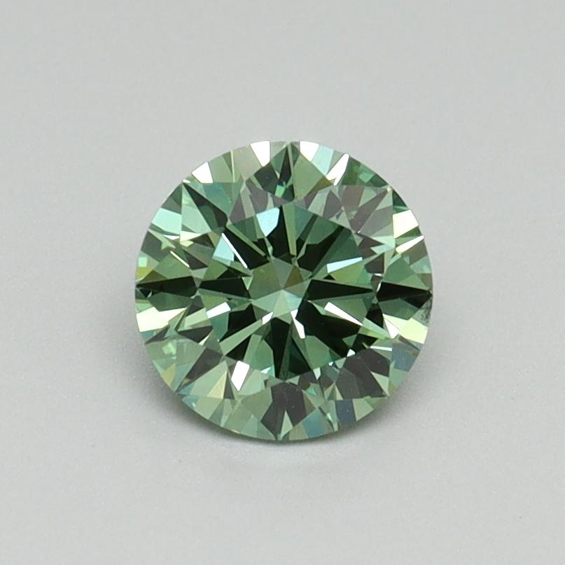 0.70 Ct. Fancy Vivid Green Round Lab Grown Diamond