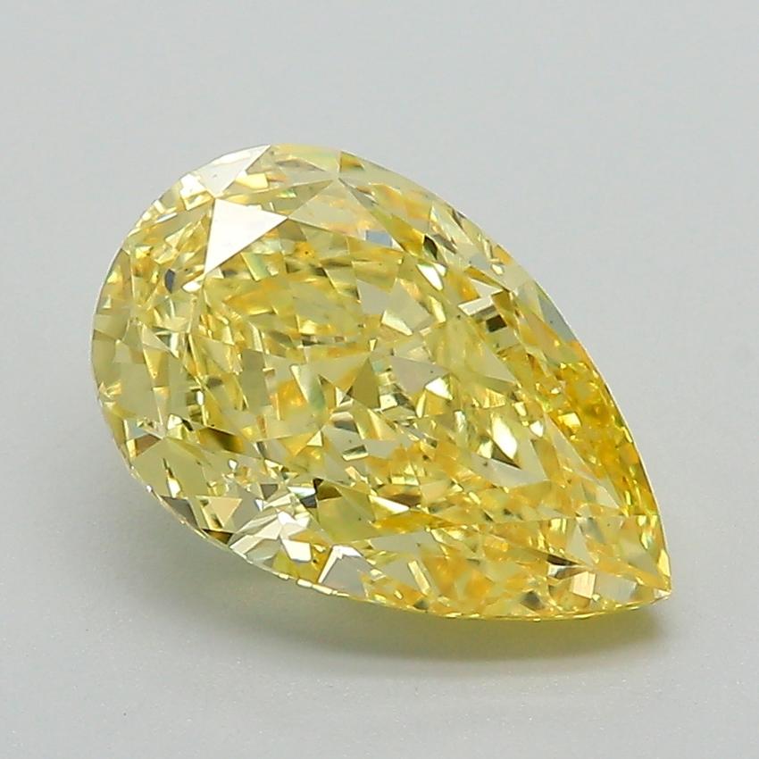 2.57 Ct. Fancy Vivid Yellow Pear Lab Grown Diamond