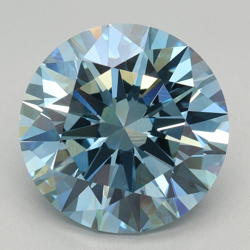 4.06 Ct. Fancy Vivid Blue Round Lab Grown Diamond