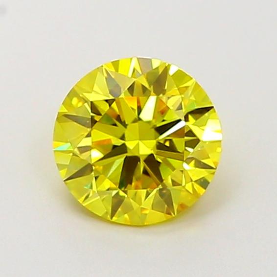 1.03 Ct. Fancy Vivid Yellow Round Lab Grown Diamond