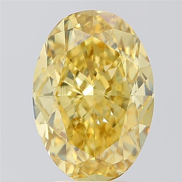 4.06 Ct. Fancy Vivid Yellow Oval Lab Grown Diamond