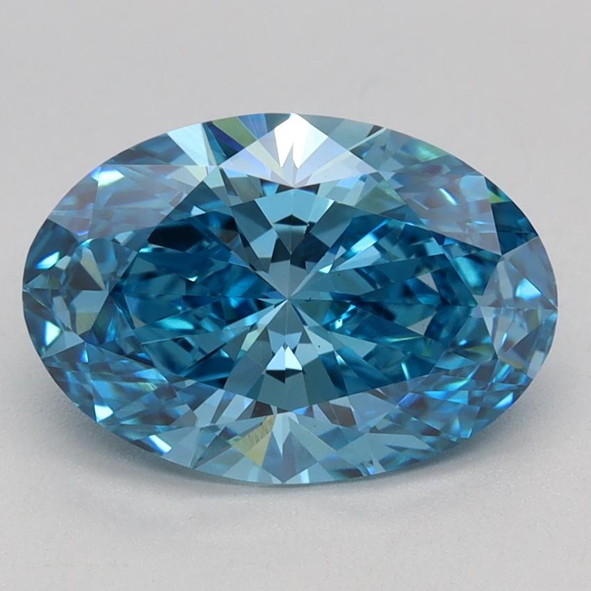 2.05 Ct. Fancy Vivid Blue Oval Lab Grown Diamond