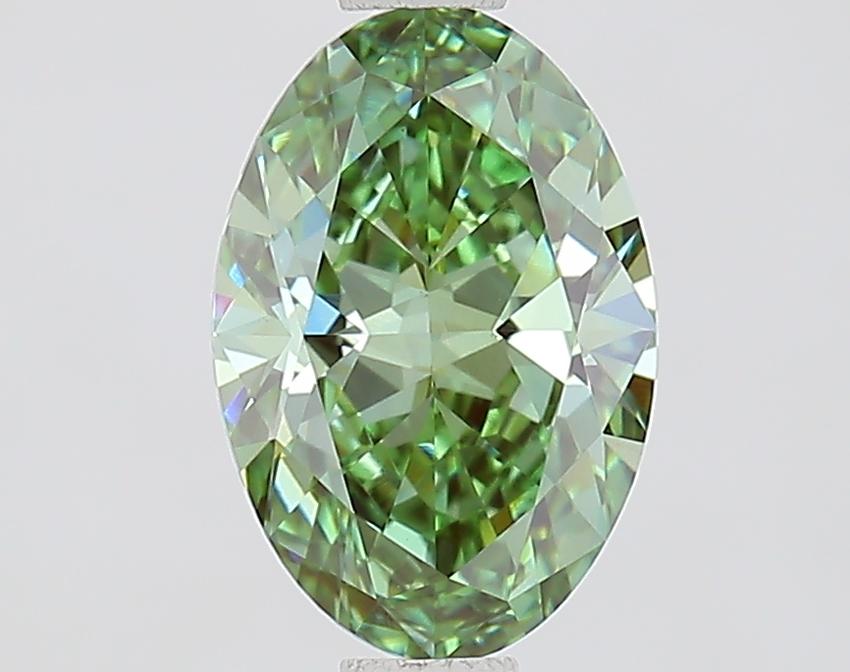1.00 Ct. Fancy Vivid Green Oval Lab Grown Diamond