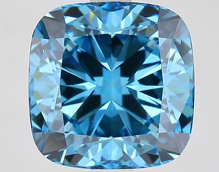 3.31 Ct. Fancy Vivid Blue Cushion Lab Grown Diamond