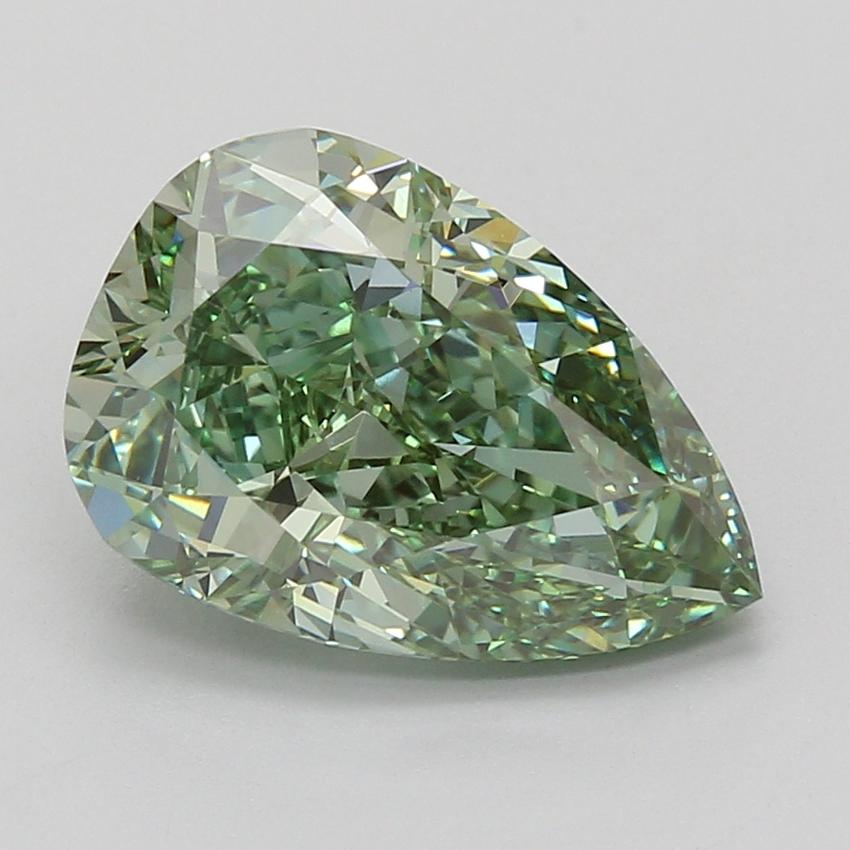 5.08 Ct. Fancy Vivid Green Pear Lab Grown Diamond