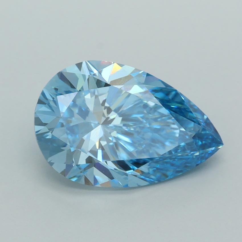 3.01 Ct. Fancy Vivid  Blue Pear Lab Grown Diamond