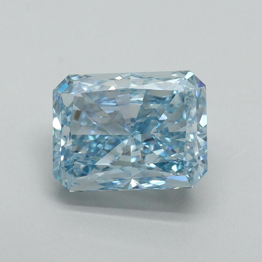 2.43 Ct. Fancy Vivid Blue Radiant Lab Grown Diamond