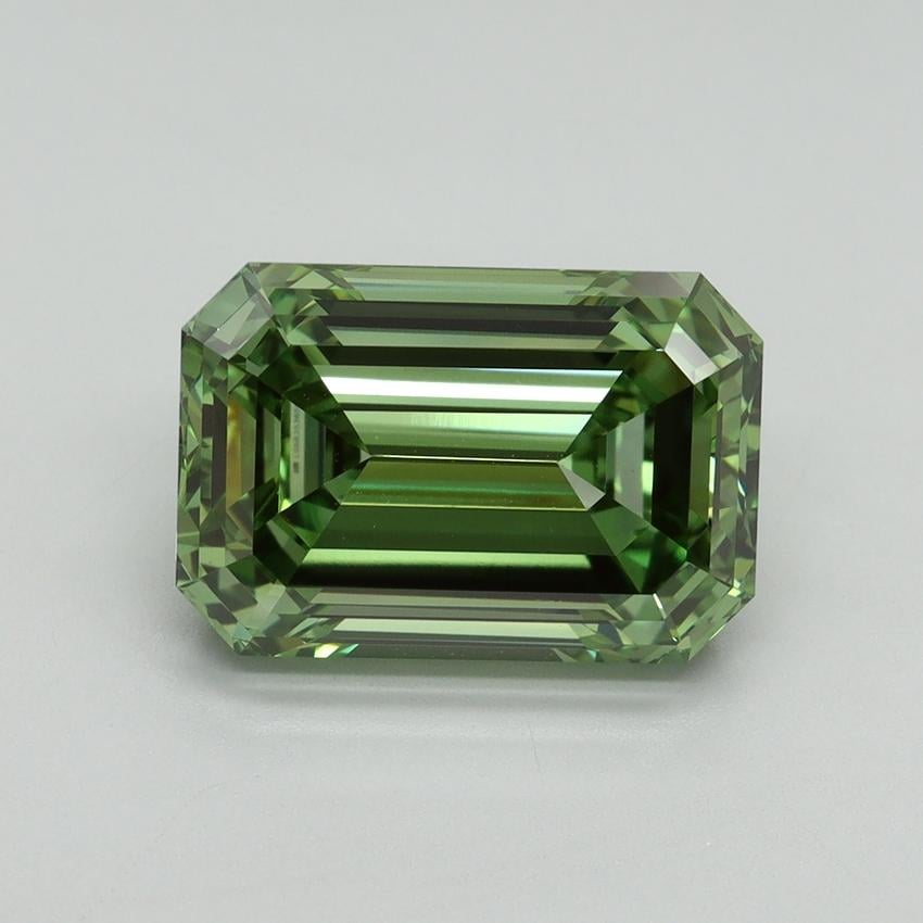 5.10 Ct. Fancy Vivid Pacific Green Emerald Lab Grown Diamond
