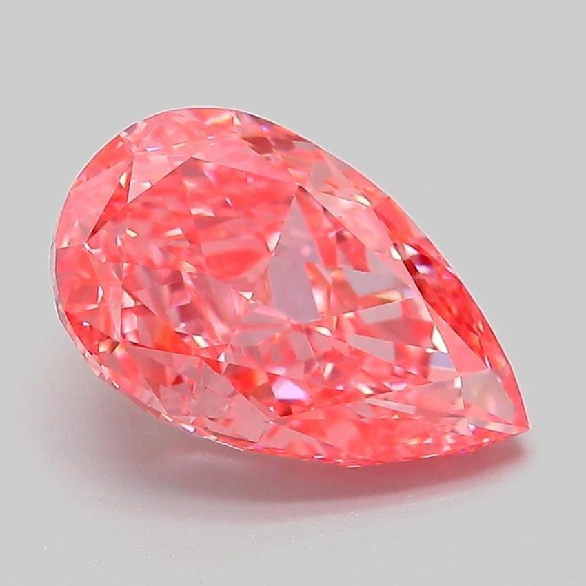 3.10 Ct. Fancy Vivid Pink Pear Lab Grown Diamond