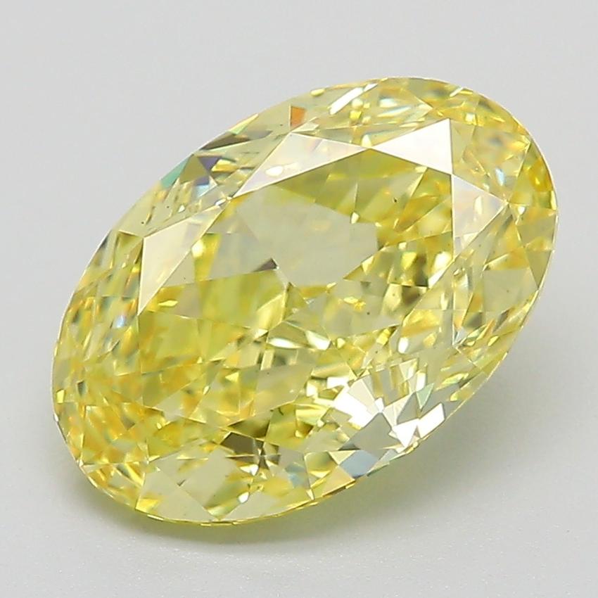 3.06 Ct. Fancy Intense  Yellow Oval Lab Grown Diamond