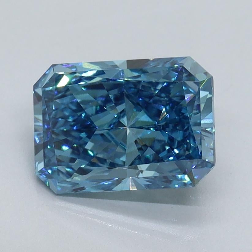 1.50 Ct. Fancy Vivid Malibu Blue Radiant Lab Grown Diamond