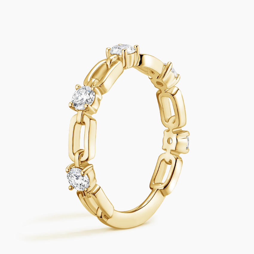 Lola Lab Diamond Chain Ring in 18K Yellow Gold
