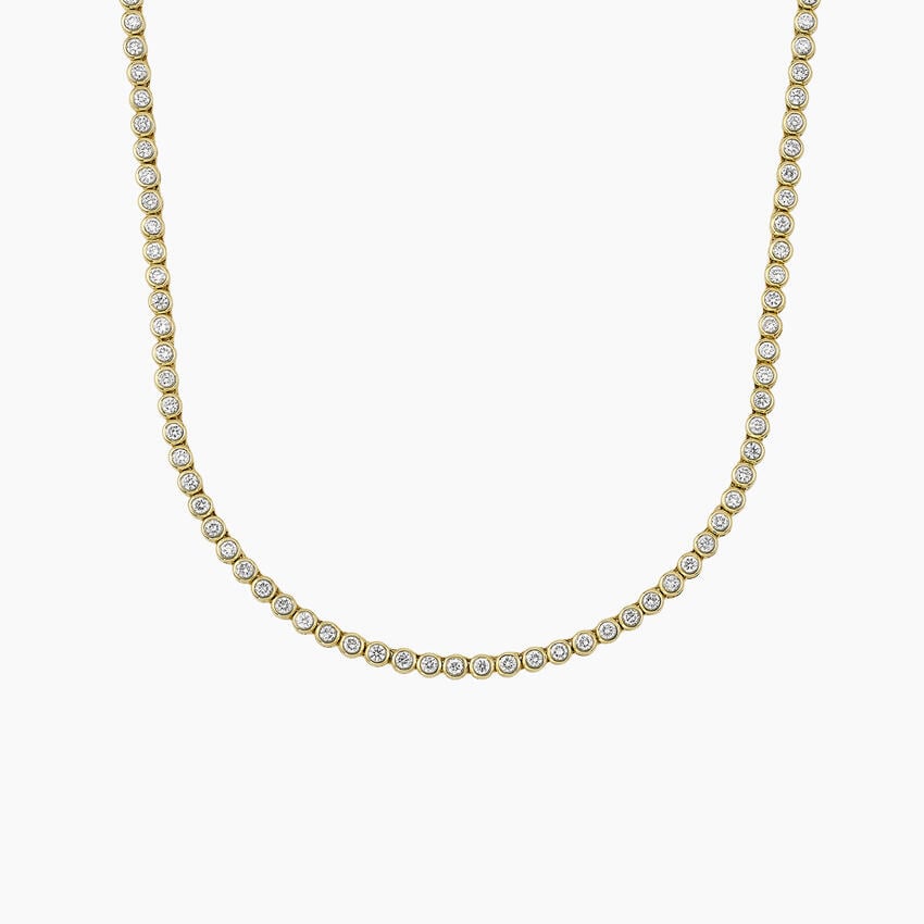 14K Yellow Gold Petite Bezel Lab Diamond Tennis Necklace (2 1/3 ct. tw.)