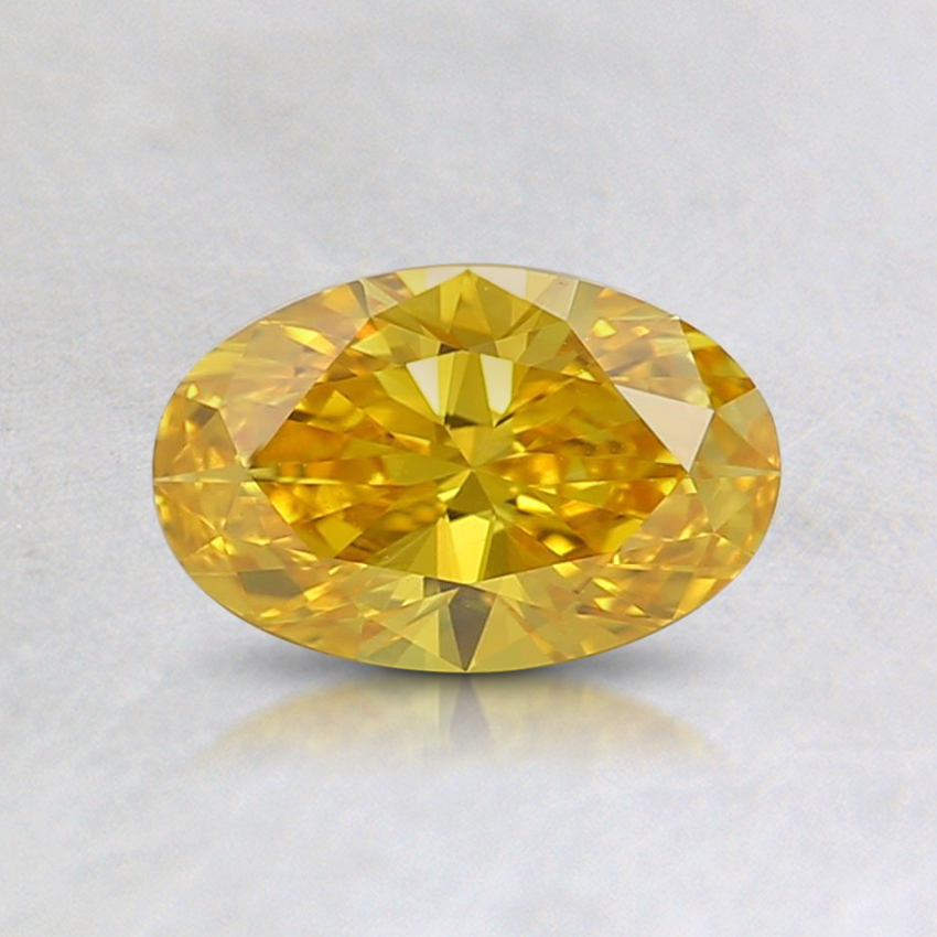 0.55 Ct. Fancy Vivid Yellow Oval Lab Grown Diamond