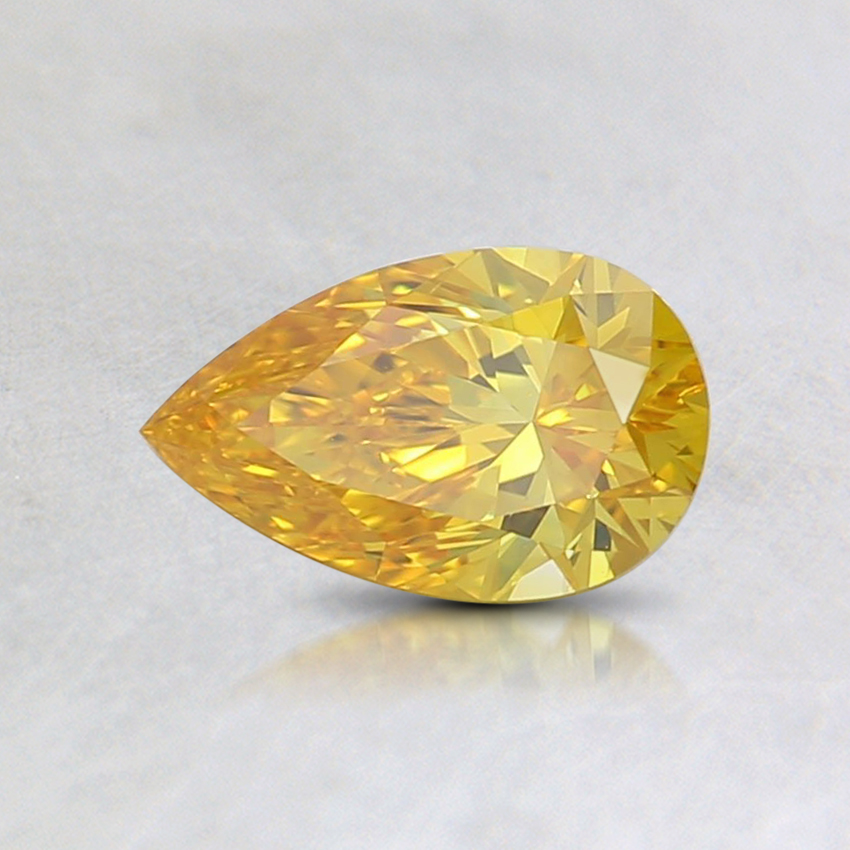 0.55 Ct. Fancy Vivid Orangy Yellow Pear Lab Grown Diamond