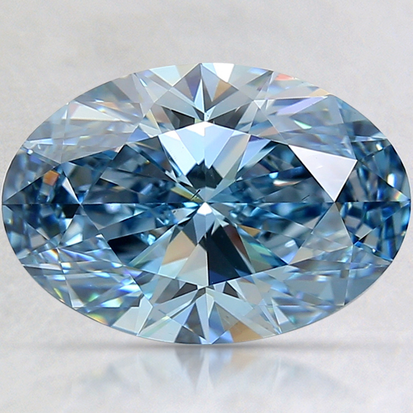 4.01 Ct. Fancy Vivid Blue Oval Lab Created Diamond