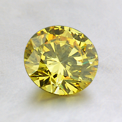 6.59mm Lab Grown Yellow Round Diamond