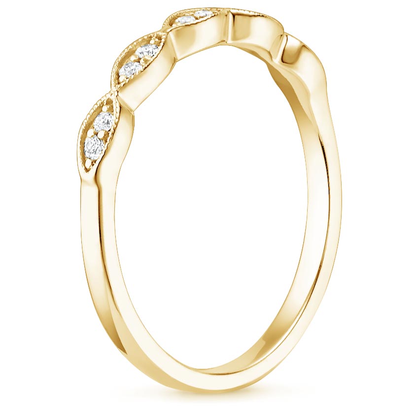 18K Yellow Gold Cadenza Diamond Ring (1/10 ct. tw.), large side view