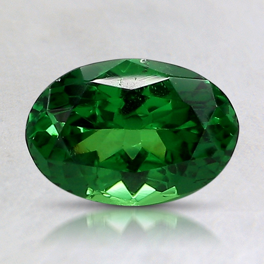 8.2x5.7mm Unheated Green Oval Tsavorite Garnet