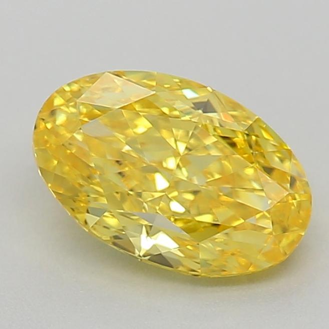 0.71 Ct. Fancy Vivid Yellow Oval Lab Grown Diamond