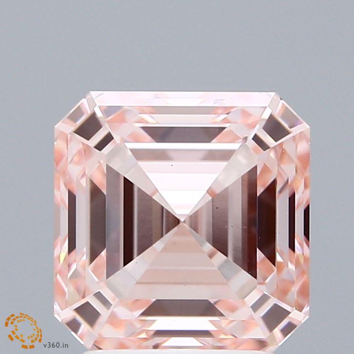 3.18 Ct. Fancy Intense Pink Asscher Lab Grown Diamond