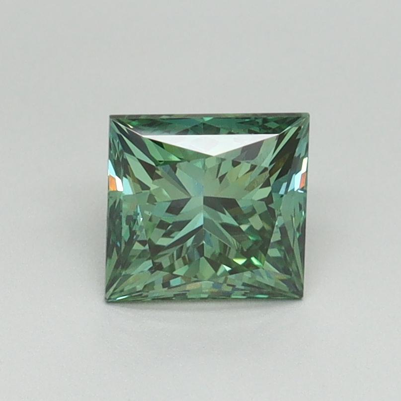 1.05 Ct. Fancy Vivid Green Princess Lab Grown Diamond