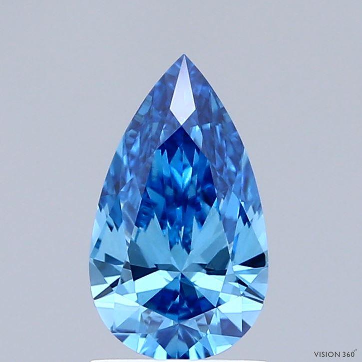 0.94 Ct. Fancy Vivid Blue Pear Lab Grown Diamond