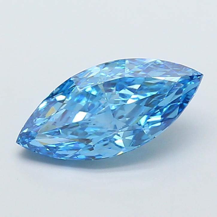 4.01 Ct. Fancy Vivid  Blue Marquise Lab Grown Diamond