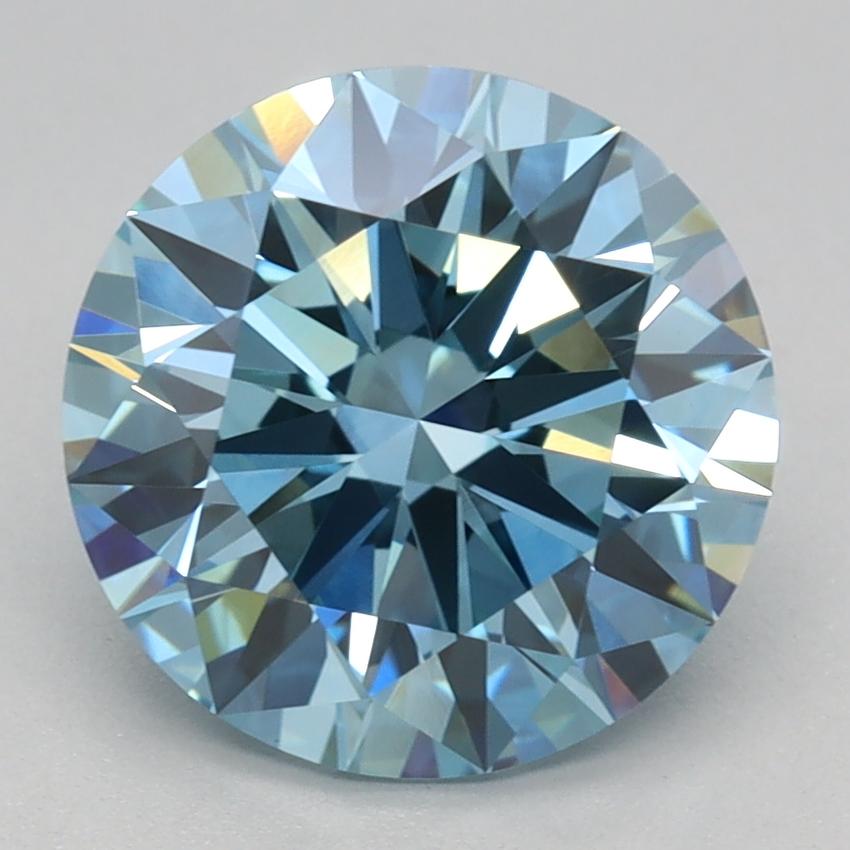 2.53 Ct. Fancy Vivid Blue Round Lab Grown Diamond