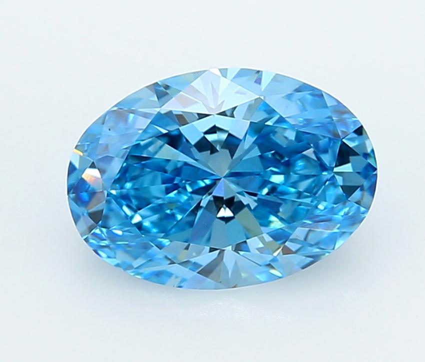 3.03 Ct. Fancy Vivid  Blue Oval Lab Grown Diamond