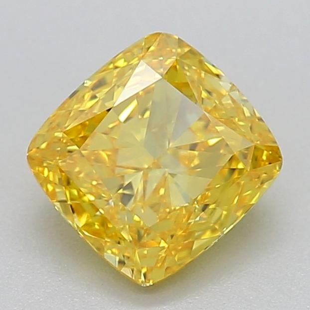 1.02 Ct. Fancy Vivid  Yellow Cushion Lab Grown Diamond