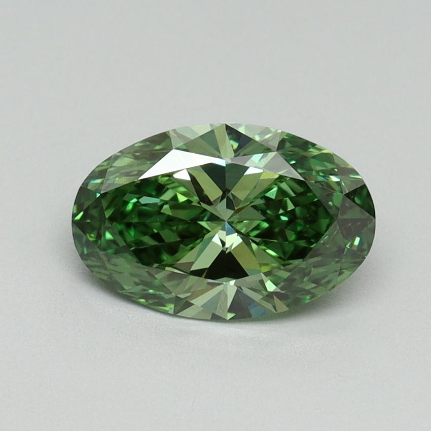 1.27 Ct. Fancy Vivid Green Oval Lab Grown Diamond