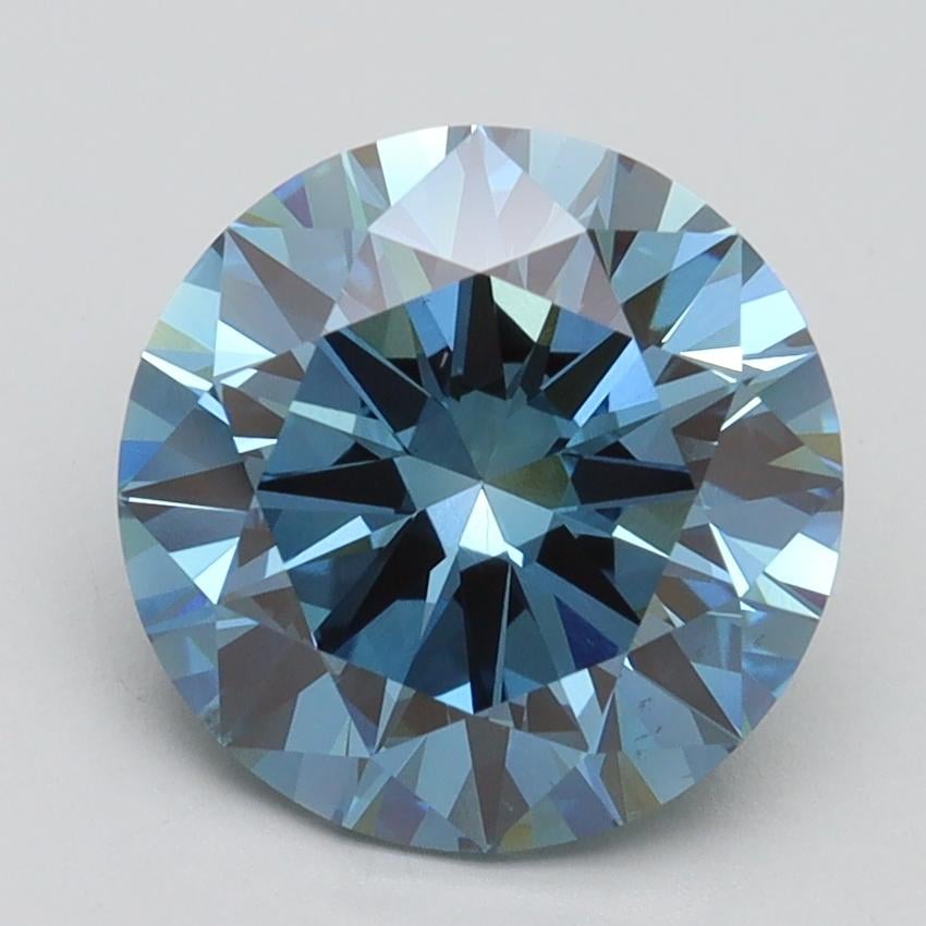 3.00 Ct. Fancy Vivid Blue Round Lab Grown Diamond