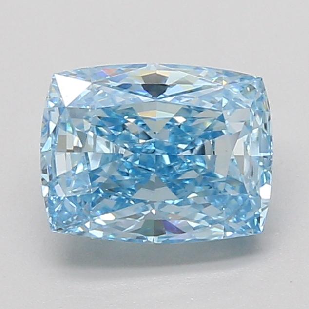 2.04 Ct. Fancy Vivid Blue Cushion Lab Grown Diamond