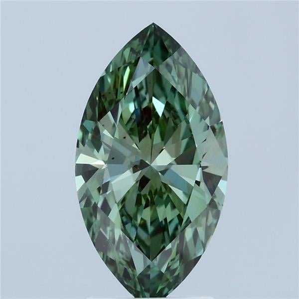 2.37 Ct. Fancy Vivid  Green Marquise Lab Grown Diamond