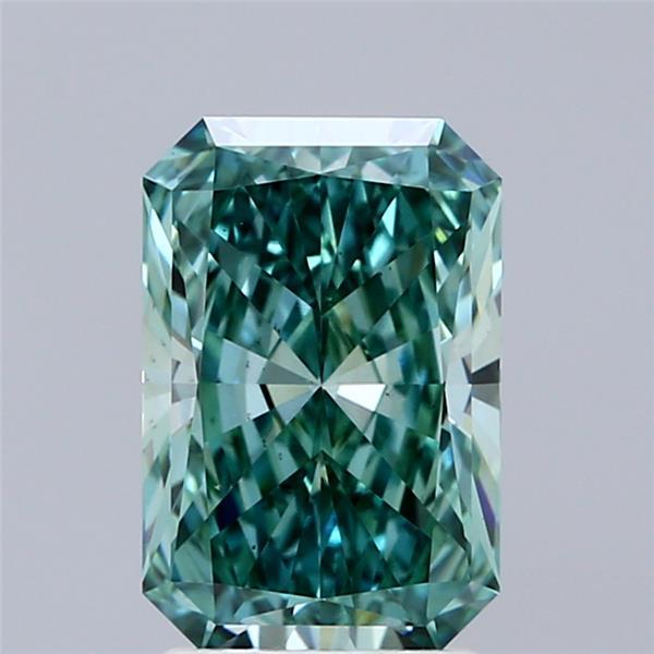 2.16 Ct. Fancy Vivid Green Radiant Lab Grown Diamond