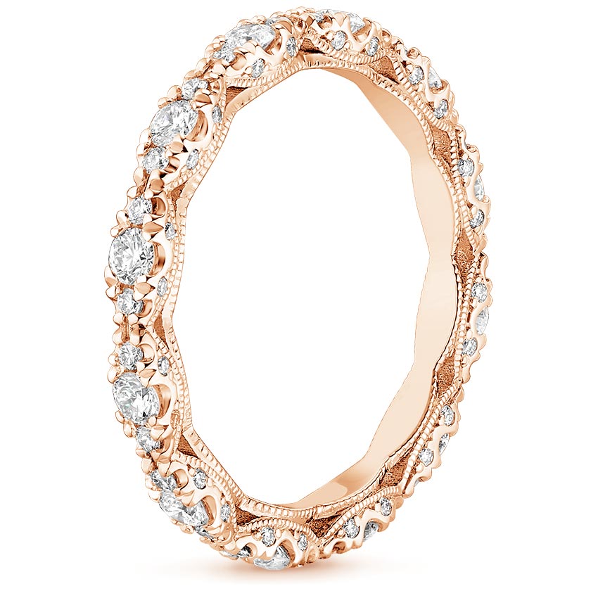 18K Rose Gold Tacori Petite Crescent Pavé Eternity Diamond Ring (5/8 ct. tw.), large side view