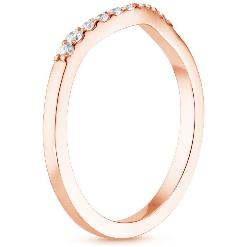 14K Rose Gold Chamise Contoured Diamond Ring, large side view