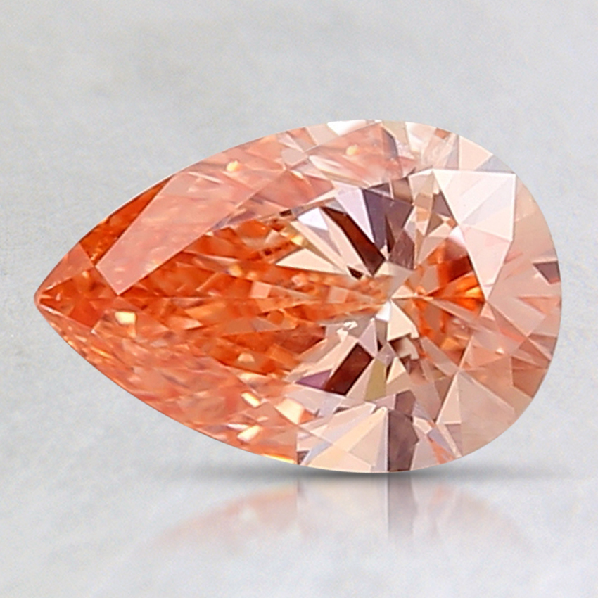 0.81 Ct. Fancy Vivid Orange Pear Lab Created Diamond