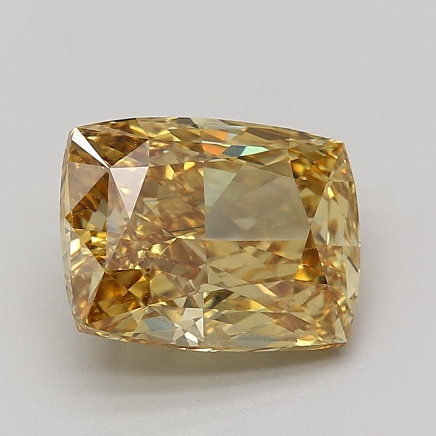 4.77 Ct. Fancy Intense Yellow Cushion Lab Grown Diamond