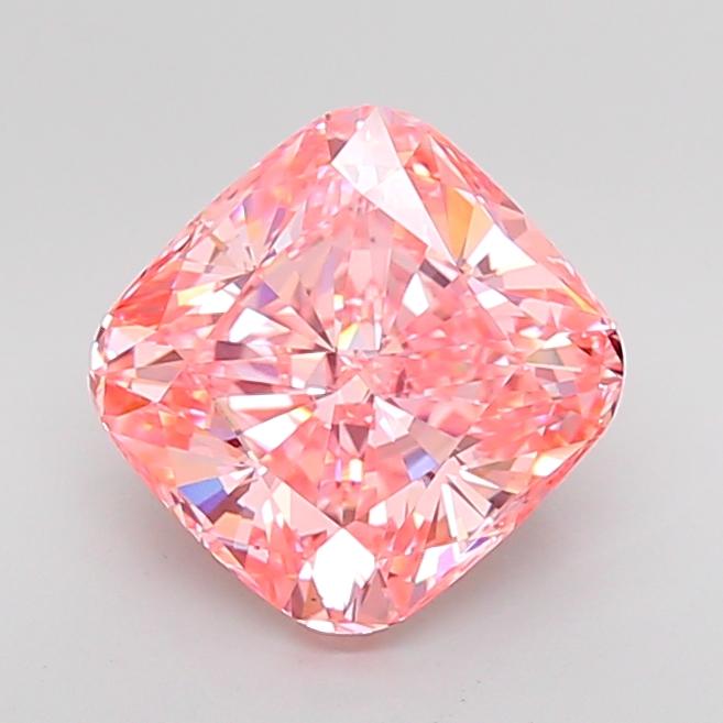 3.58 Ct. Fancy Vivid Pink Cushion Lab Grown Diamond