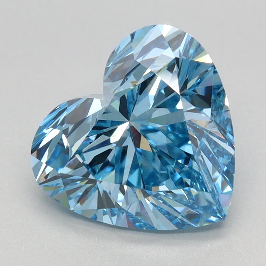 2.45 Ct. Fancy Vivid Blue Heart Lab Grown Diamond