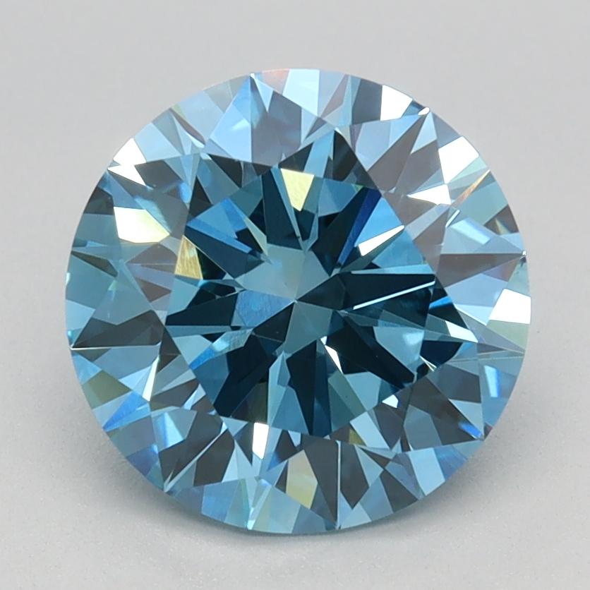 2.07 Ct. Fancy Vivid Blue Round Lab Grown Diamond
