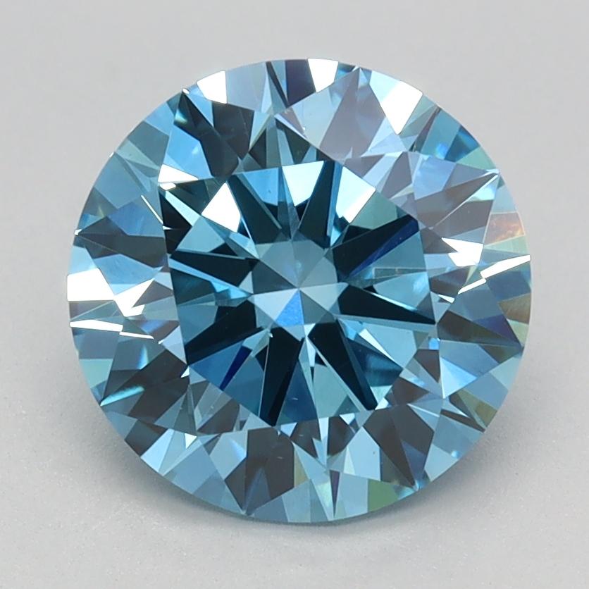 2.10 Ct. Fancy Vivid Blue Round Lab Grown Diamond