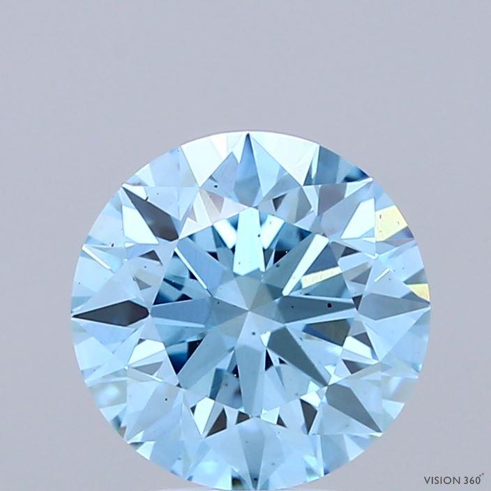2.02 Ct. Fancy Vivid Blue Round Lab Grown Diamond